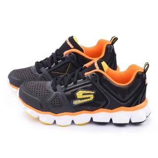 【SKECHERS】大童 輕量避震運動鞋(95295LBKCC-黑橘)