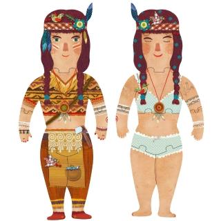 【西班牙Londji】印地安少女雙面拼圖(10片)
