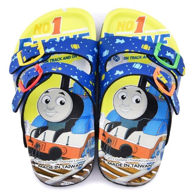 【童鞋城堡】湯瑪士 中童 亮麗軟木風格拖鞋(TH1556-藍)