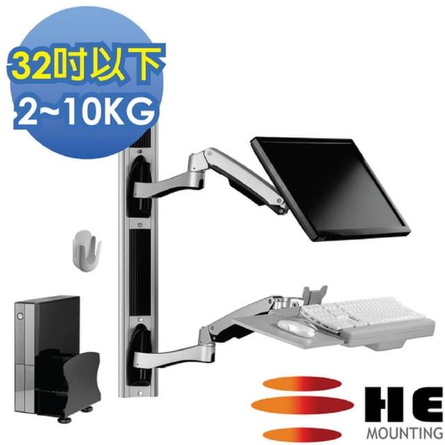 【HE】複合式工作站含主機架-螢幕雙臂-適用2-10公斤(H8822W-A)  