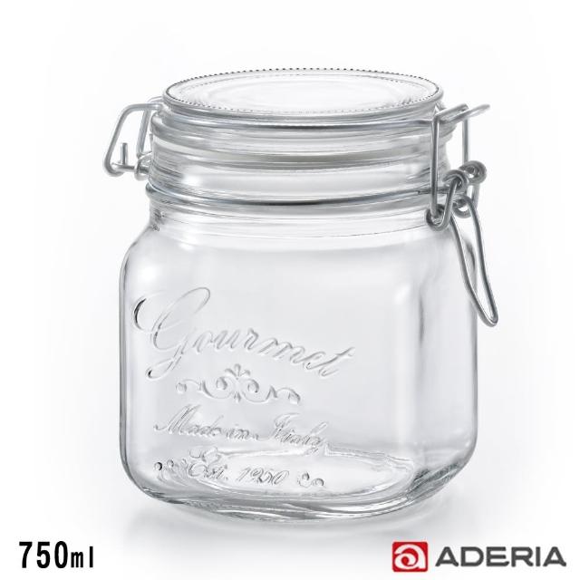 【ADERIA】日本進口密封寬口方形玻璃沙拉罐(750ml)