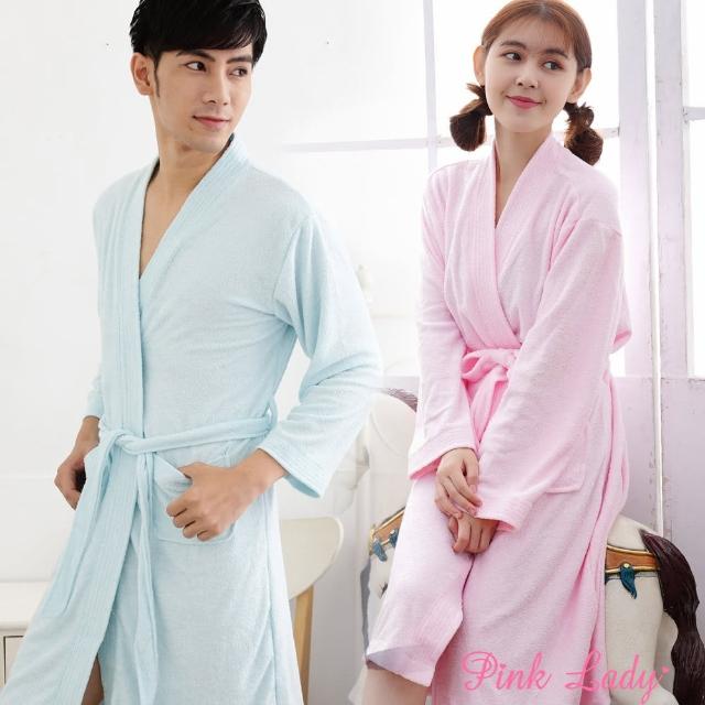 【PINK LADY】浪漫生活-吸水毛巾布純色浴袍8788-1(白/粉/藍)