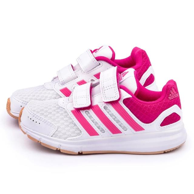 【Adidas】中大童 輕量透氣運動跑鞋(B23861-白桃)