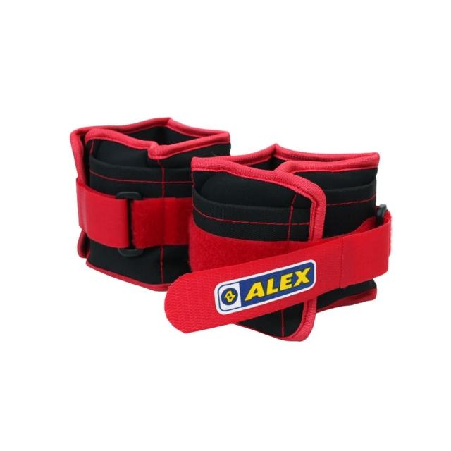 【ALEX】2KG 沙包型加重器-台灣製 慢跑 健身 重量訓練 可拆式(黑紅)