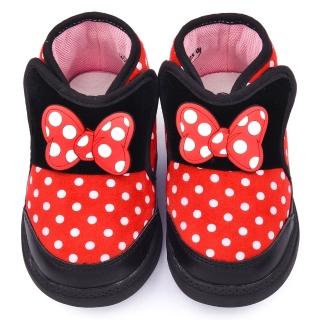 【童鞋城堡】Disney迪士尼 小童 米妮保暖短靴(453248-黑紅)