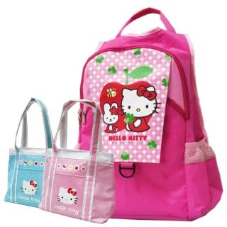 【Hello Kitty 凱蒂貓】(1+1)休閒書背包+保溫保冷袋(KT2992apple_3902)
