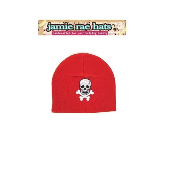 【美國 Jamie Rae】時尚100％純棉帽_紅色/骷髏頭時尚棉帽(JRAHR01)