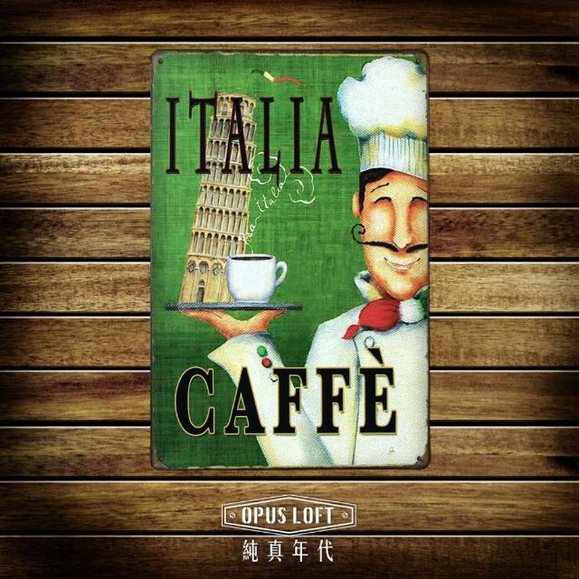 【OPUS LOFT純真年代】20X30仿舊鐵皮畫/創意無痕壁貼(TP1082 綠廚)