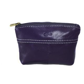 【Sika】義大利時尚真皮拉鍊大容量零錢包(A8257-07木槿紫)