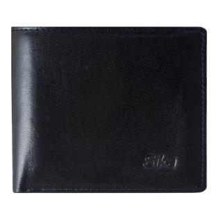 【Sika】義大利素面牛皮簡約中性短皮夾含拉鍊零錢匣(A8220-03質感黑)