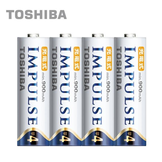 【日本製TOSHIBA】IMPULSE高容量低自放電電池(900mAh 4號4入)