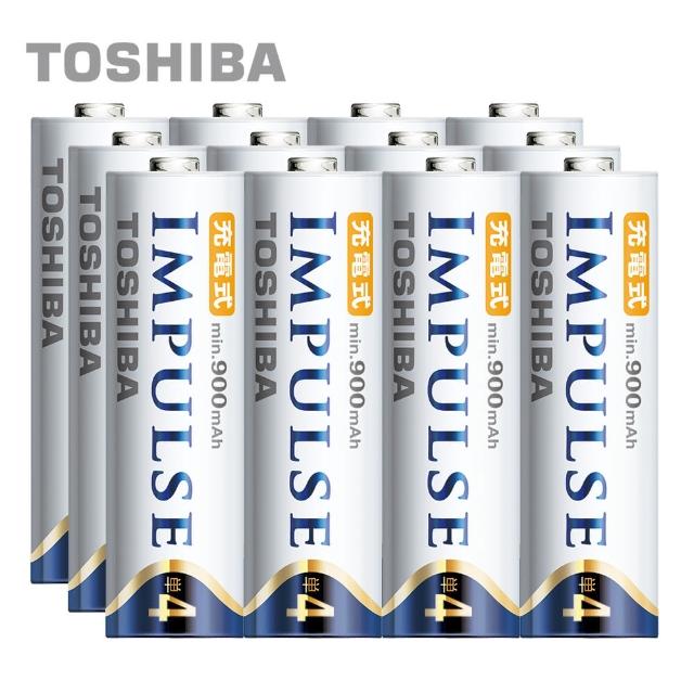 【日本製TOSHIBA】IMPULSE高容量低自放電電池(900mAh 4號12入)