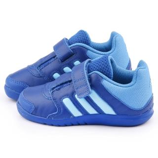 【Adidas】小童 真皮運動鞋(B23994-藍)