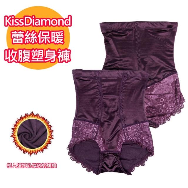 【KissDiamond】蕾絲保暖美體收腹高腰塑身褲H155-紫色(布料植入遠紅外線放射纖維)