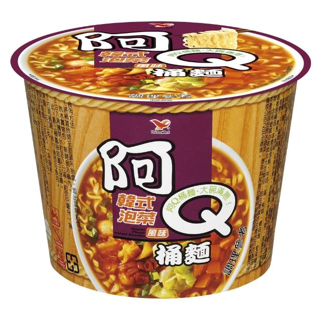 【阿Q桶麵】韓式泡菜風味桶12入/箱(嗆辣有勁泡菜風味湯頭震撼)