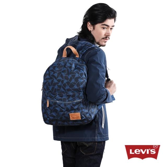 【Levis】男款藍色印花後背包