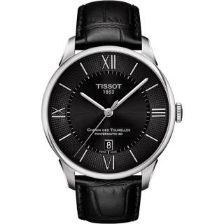 【TISSOT】杜魯爾系列機械動力80腕錶-黑/42mm(T0994071605800)