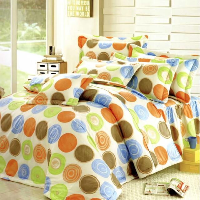 【艾莉絲-貝倫】圓夢計畫(6.0呎x6.2呎)三件式雙人加大(100%純棉)枕套床包組(青綠色)