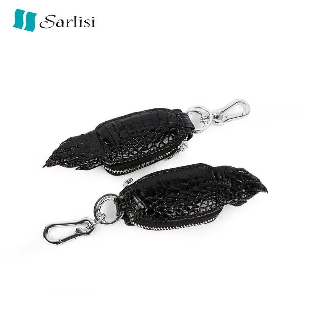 【Sarlisi】鱷魚爪造型真皮鑰匙錢包(黑色)