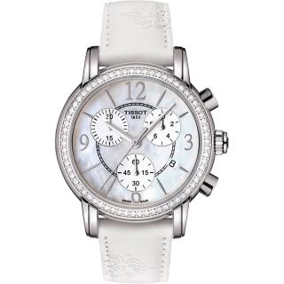 【TISSOT】DRESSPORT 真鑽經典計時女錶-珍珠貝x白/35mm(T0502176711700)