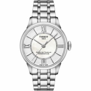 【TISSOT】杜魯爾系列機械動力80腕錶-珍珠貝/32mm(T0992071111800)