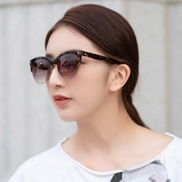 【Calvin Klein】- 時尚復古太陽眼鏡(琥珀色)