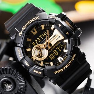 【G-SHOCK】金屬光澤多層次錶盤設計腕錶-金面(GA-400GB-1A9DR)