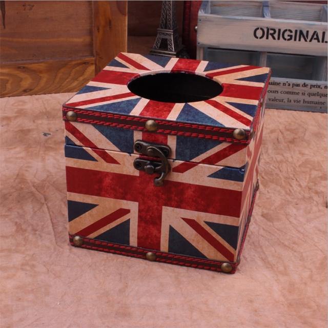 【PUSH! 居家生活用品】英倫風 紙巾盒 面紙盒 衛生紙抽取收納盒餐桌紙巾型(I33)