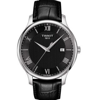 【TISSOT 天梭】時尚間約大三針羅馬紳士男用腕錶(42mm/T0636101605800)