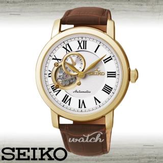 【SEIKO 精工】經典時尚_機械紳士男錶_鏡面4cm(SSA232K1)