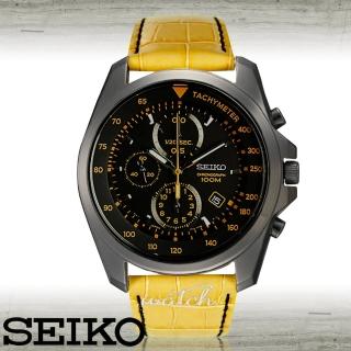 【SEIKO 精工】雜誌推薦款_時尚駝黃_三眼計時男錶(SNDD69P1)