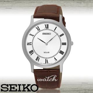 【SEIKO 精工】雜誌推薦款_簡單時尚_羅馬文皮革男錶(SUP869P1)