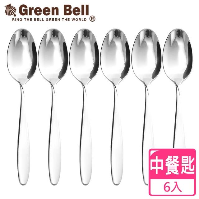 【GREEN BELL綠貝】304不鏽鋼餐具中餐匙(6入)