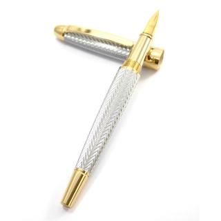 【MITIQUE美締克】Eclat 光輝系列 亮鉻羽箭紋金夾鋼筆 M尖(限量珍藏版)