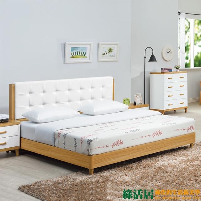 【綠活居】羅曼達 原木紋雙色6尺床台組合(不含床墊)