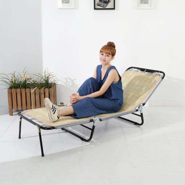 【BuyJM】五段式三折蓆面包邊折疊床-躺椅