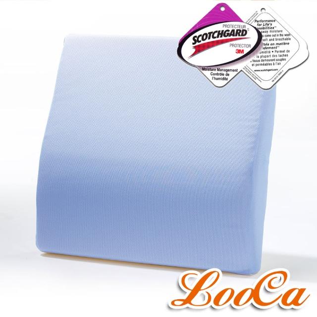 【快速到貨】LooCa吸濕排汗釋壓腰靠墊(藍色-1入)