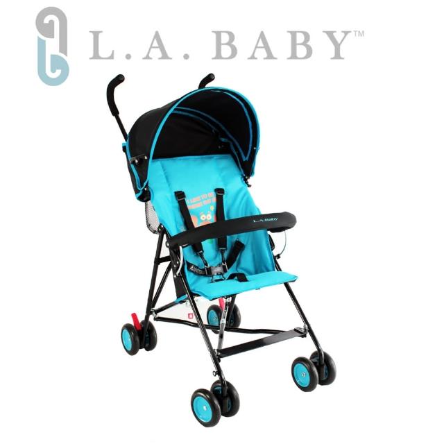【美國 L.A. Baby】亮彩輕便嬰兒手推車(藍/綠/橘/粉/紅)