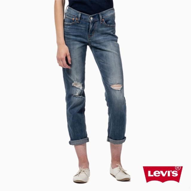 【Levis】BOYFRIEND破洞洗舊水洗丹寧牛仔褲  九分褲