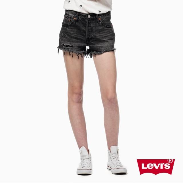 【Levis】501女款原創直筒破損感丹寧牛仔短褲