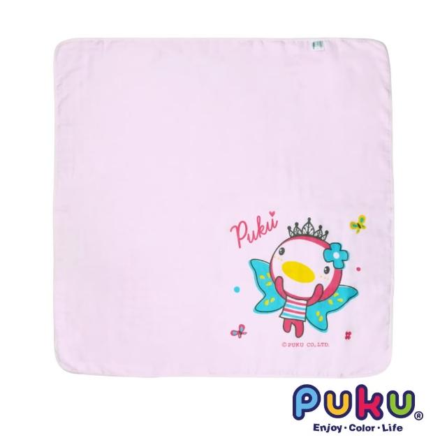 【PUKU藍色企鵝】紗布大浴巾-90-90cm(粉色)