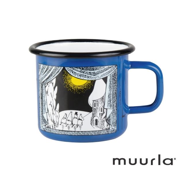 【芬蘭Muurla】嚕嚕米峽谷的冬天琺瑯馬克杯-藍370ml(muurla moomin 嚕嚕米 琺瑯杯 咖啡杯)