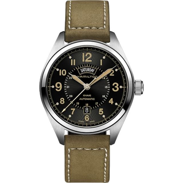 【Hamilton】漢米爾頓  KHAKI FIELD卡其野戰機械腕錶-黑x軍綠/42mm(H70505833)