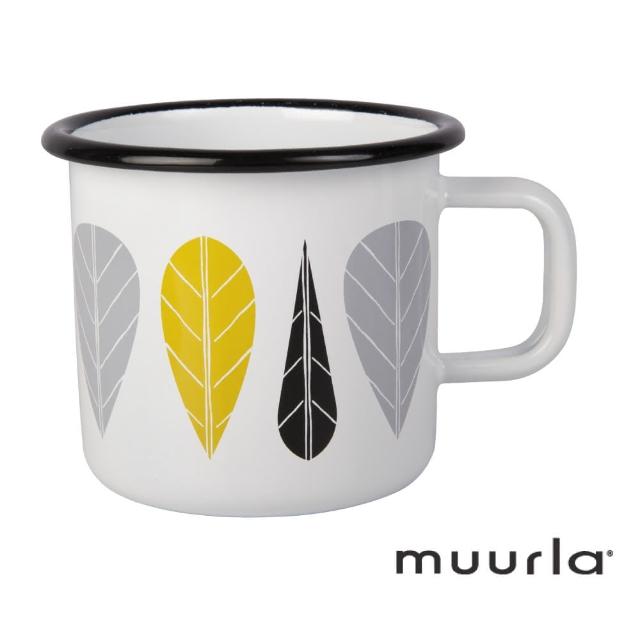 【芬蘭Muurla】黃葉琺瑯馬克杯-370ml(muurla 琺瑯杯 咖啡杯)