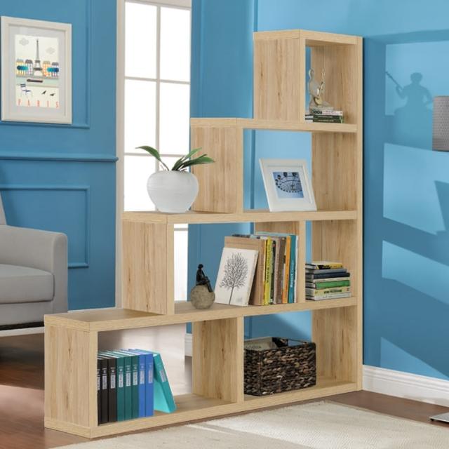【FUN生活】DIY L型多層展示櫃-書櫃-收納櫃-隔間櫃(淺橡色-深橡色)