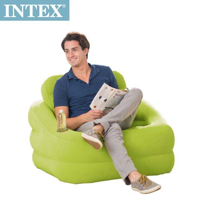【INTEX】歐式充氣沙發-可拆式靠背(蘋果綠)