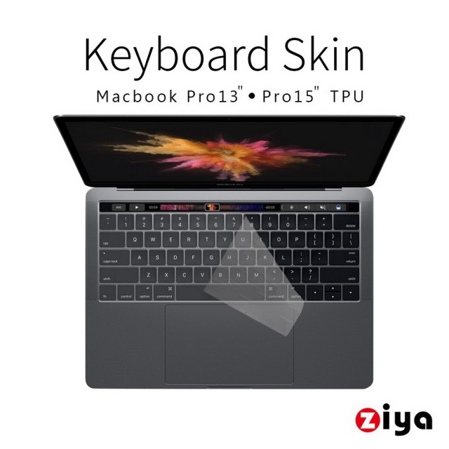 【ZIYA】Macbook Pro13-15 吋 Touch Bar 鍵盤保護膜 超透明TPU材質(一入)
