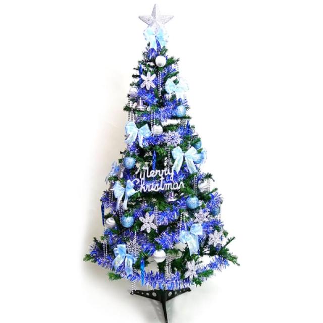 【聖誕裝飾品特賣】超級幸福10尺-10 呎(300cm一般型裝飾聖誕樹 藍銀色系配件組+不含燈)