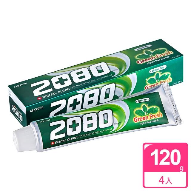 【韓國2080】綠茶清新護齦牙膏(120gX4入)