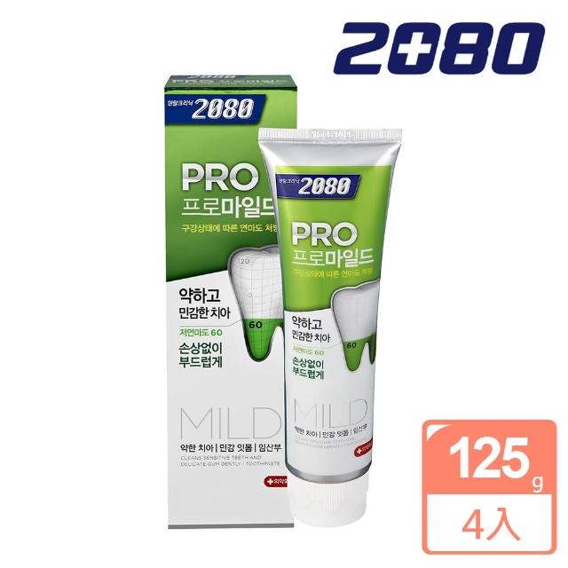 【韓國2080】專業亮白牙膏-溫和亮白-玫瑰薄荷(125gX4入)